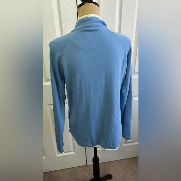 Masters Collection Elegant Light Blue Quarter-Zip Sweatshirt - Picture 4 of 6